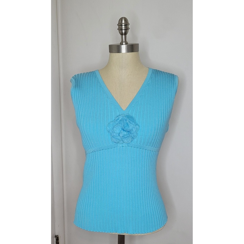 VTG Y2K Icicle Silk Blend Top Turquoise XL Babydoll Indie Sleaze